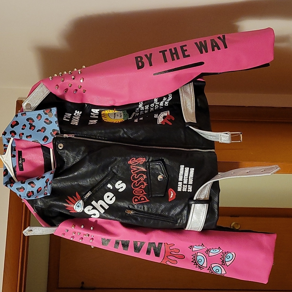 Graphic Leather Jacket